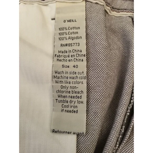 O'Neill Slit Time Shorts Mens 40 Gray Colorblock 100% Cotton Casual Summer USA - Picture 2 of 10